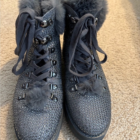 Jessica Simpson Black Ankle Booties with Embellished Heel - Picture 6 of 6